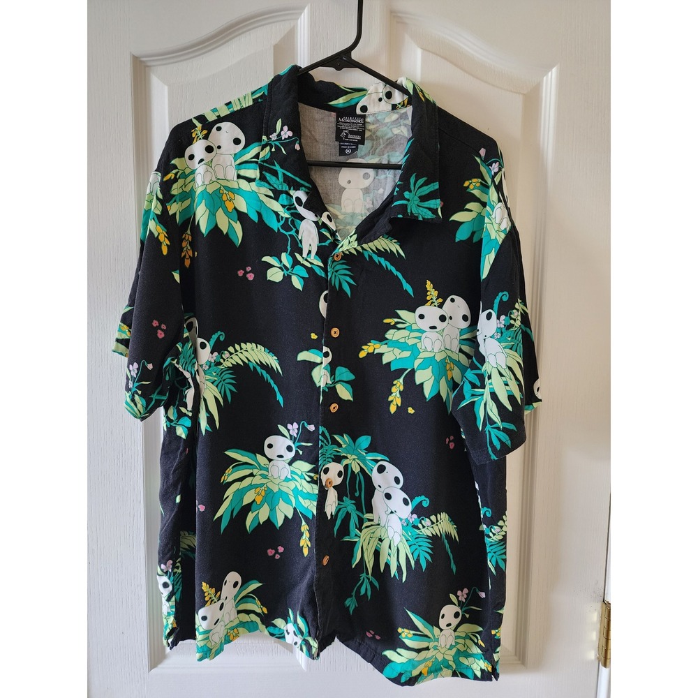 Our Universe Princess Mononoke Kodama Rayon Button Down Shirt XL Studio Ghibli